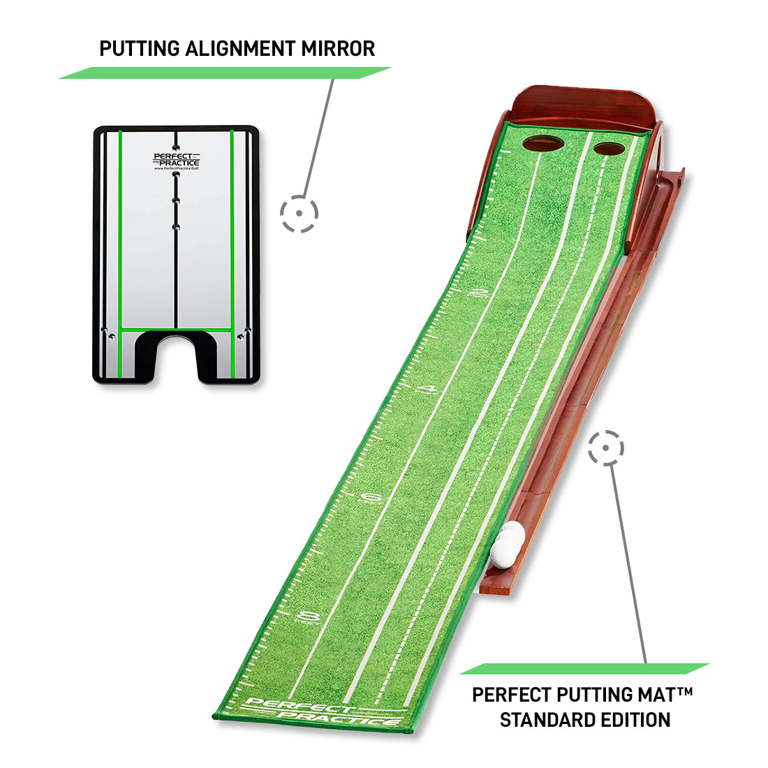 Putting Mat & Alignment Mirror Bundle | Perfect Practice