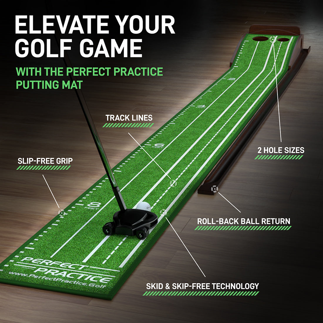 NEW Perfect Practice Golf Putting Mat 2022 cheapest Version